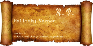 Malitsky Verner névjegykártya